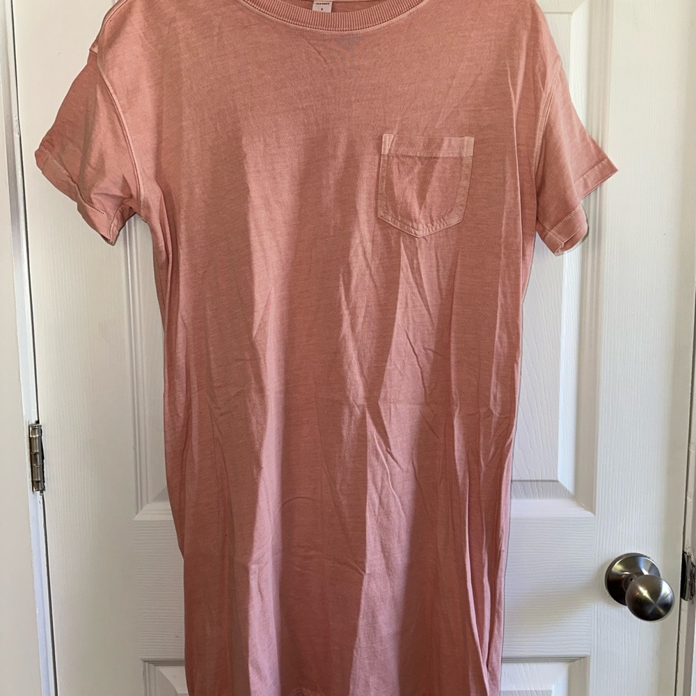 Pink Short Sleeve T-Shirt Dress
